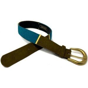 Carlisle Blue and Brown Belt with Gold Buckle